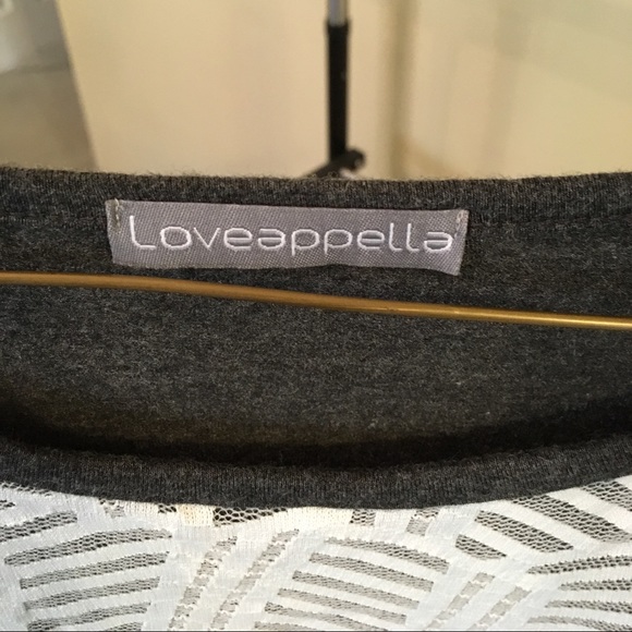 Loveappella Keaten Lace Front Knit Top - Picture 4 of 6